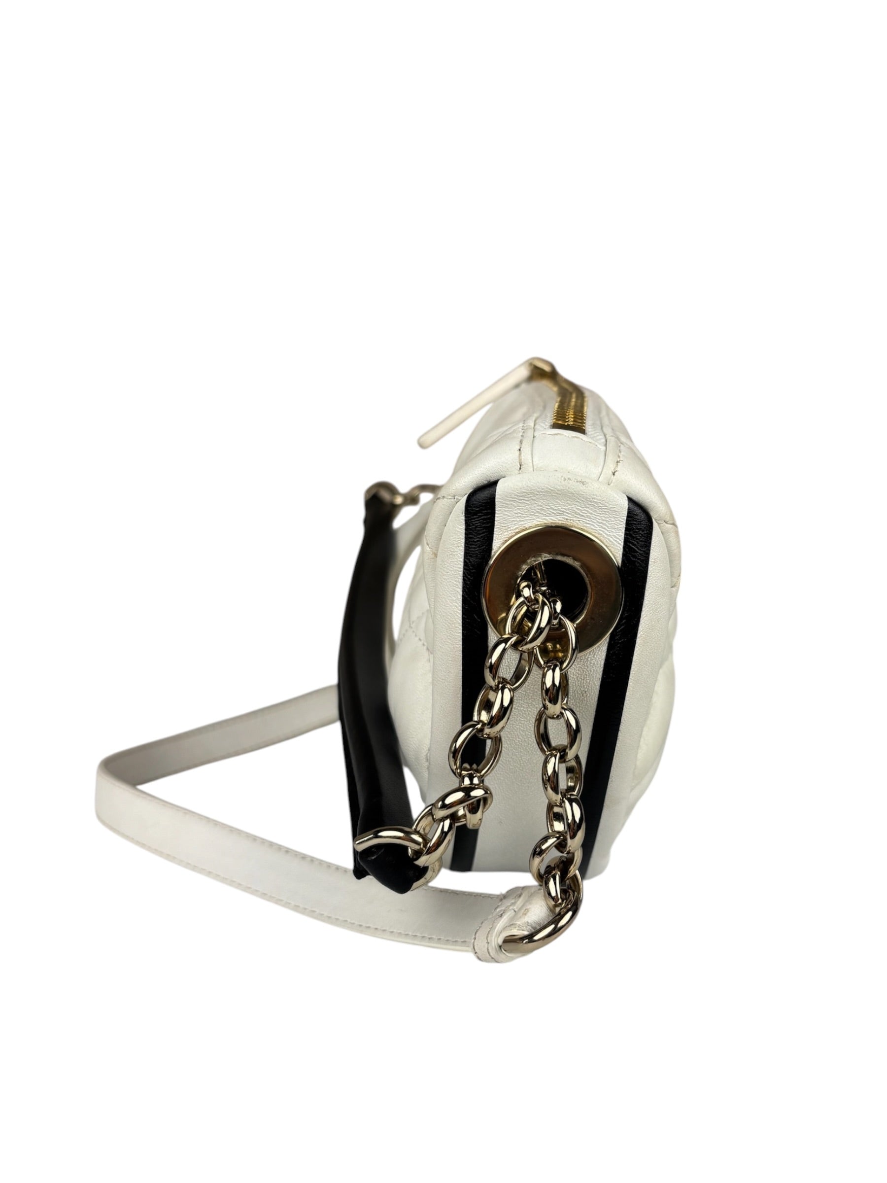 Christian Dior White Leather Micro Vibe Two-Way Bag