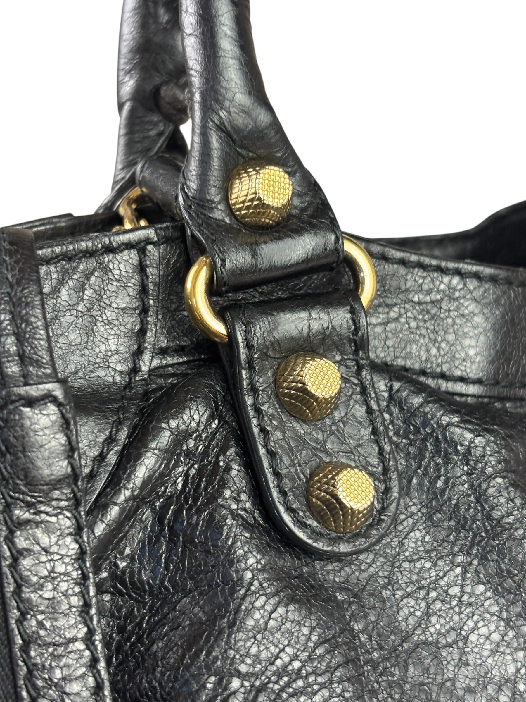 Balenciaga Black Leather Giant 12 City Bag