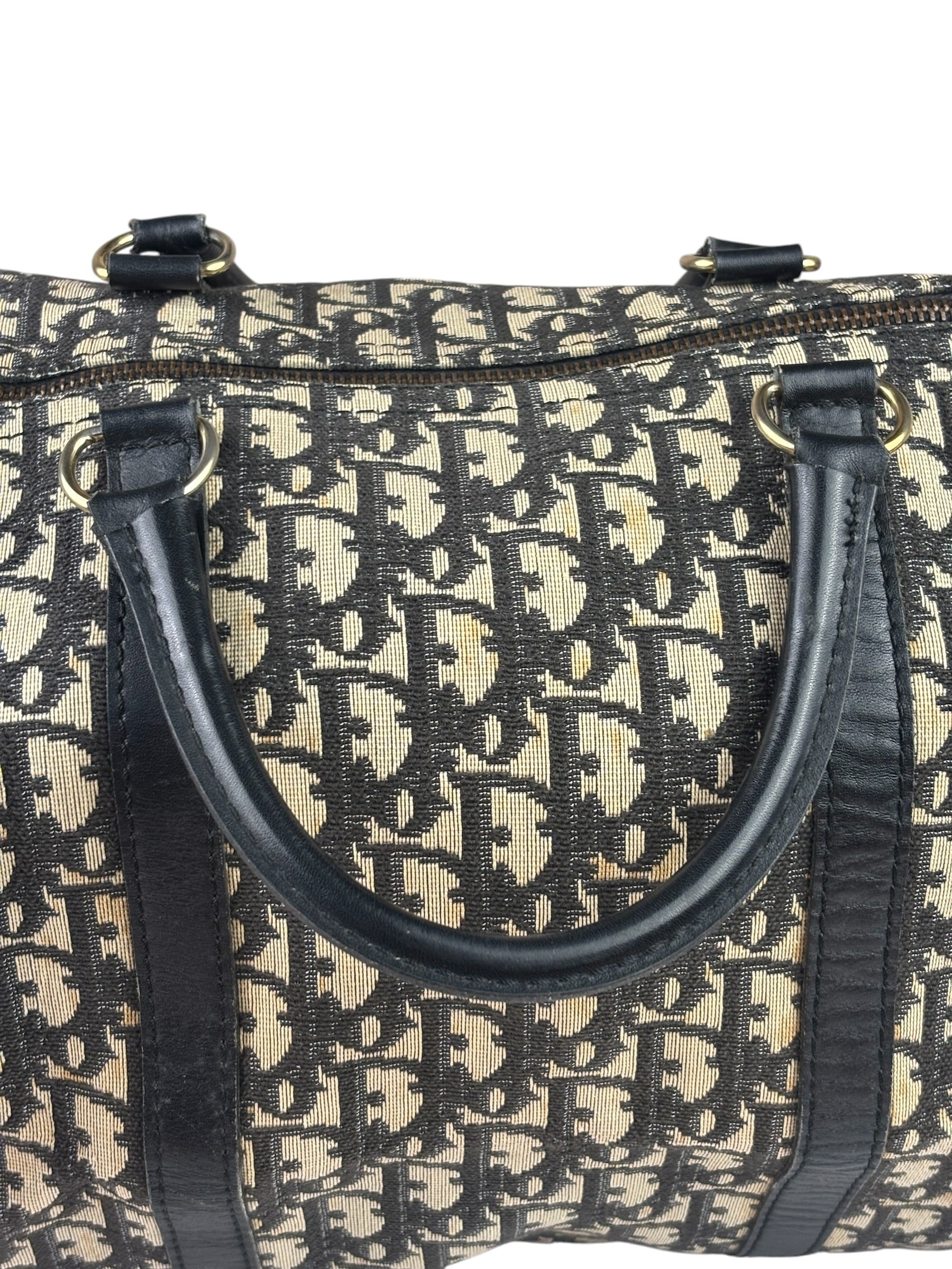 Christian Dior Vintage Black Trotter Boston Bag