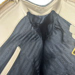 Prada Denim White Leather Trim Saffiano Handbag