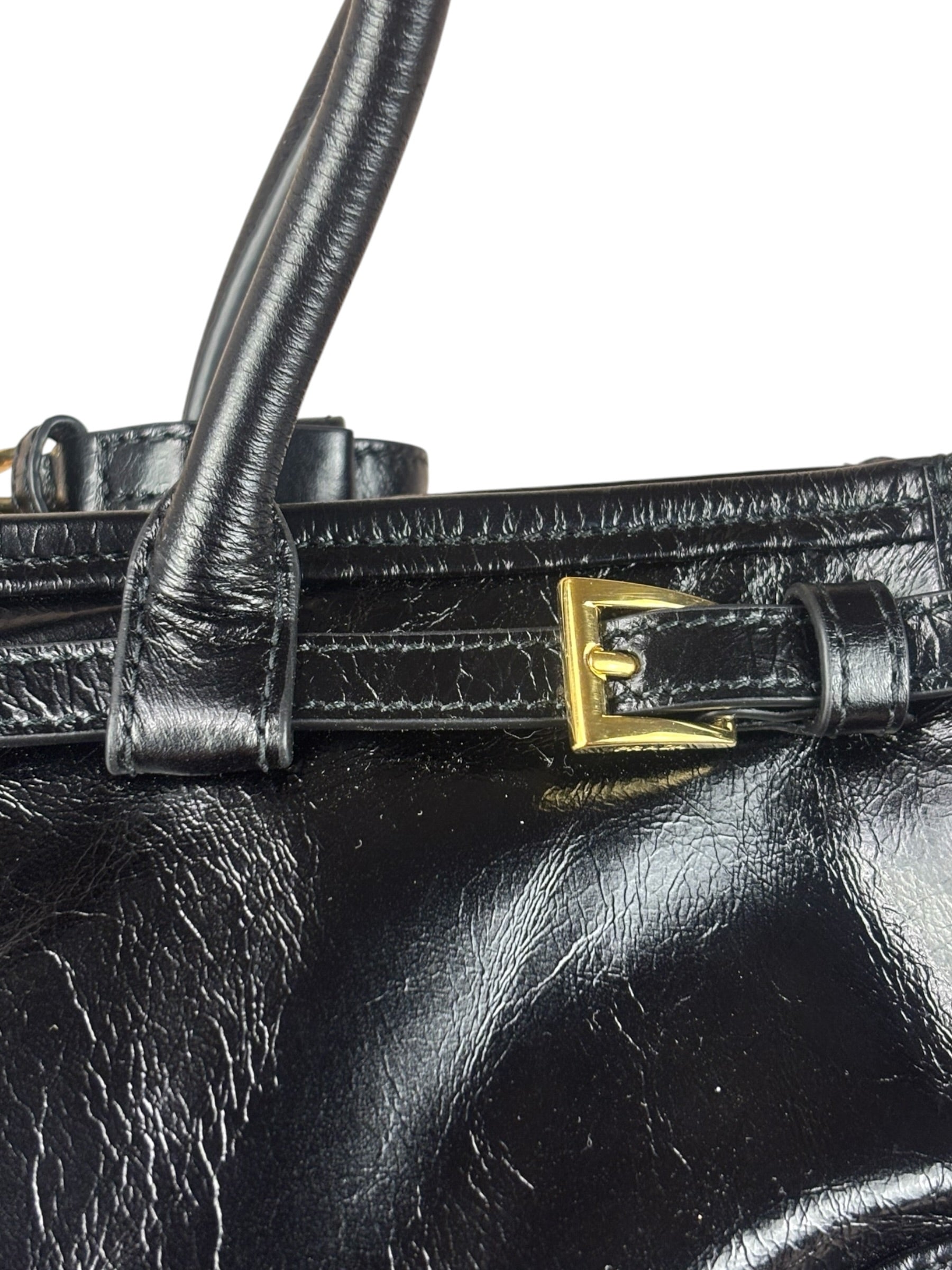 Prada Calfskin Bonnie Shoulder Bag Black