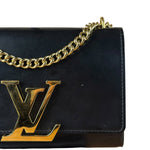Louis Vuitton Black Leather Louis Chain Pochette