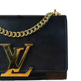 Louis Vuitton Black Leather Louis Chain Pochette