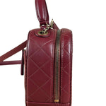 Chanel Burgundy Python Quilted Leather Vanity Two-Way Bag 2017