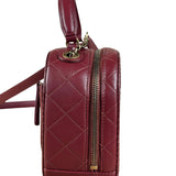 Chanel Burgundy Python Quilted Leather Vanity Two-Way Bag 2017
