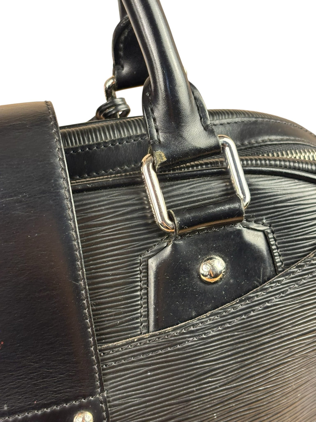 Louis Vuitton Black Epi Leather Montaigne Bowling Handbag GM