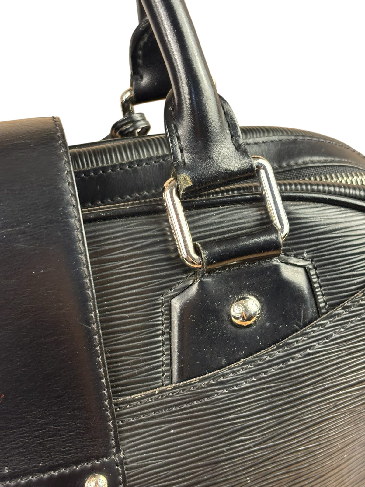 Louis Vuitton Black Epi Leather Montaigne Bowling Handbag GM