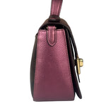 Coach Metallic Berry Leather Signature Cassidy Two-Way Bag