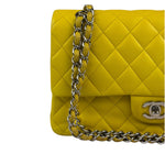 Chanel Yellow Quilted Lambskin Double Flap Bag 2009
