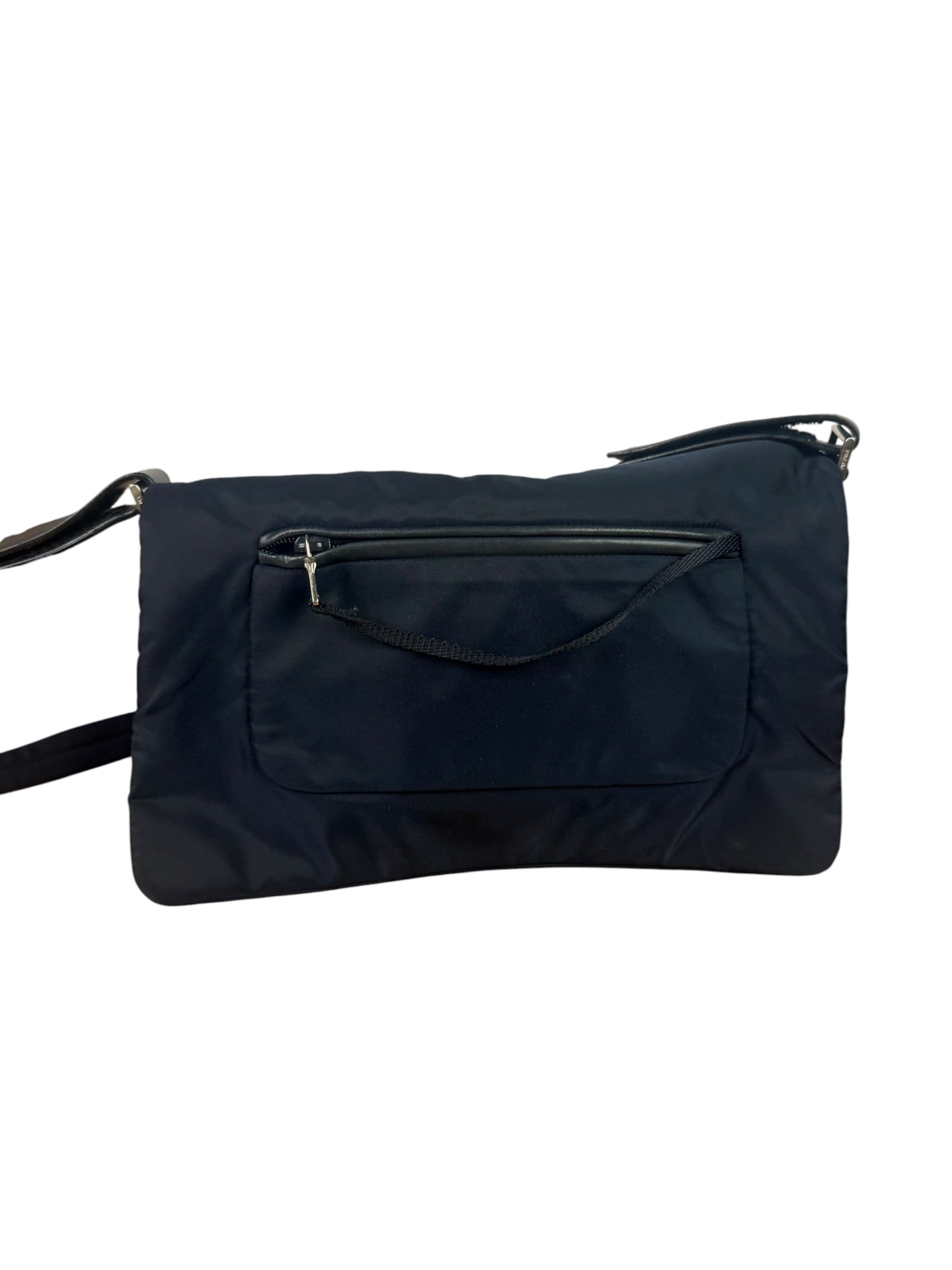 Prada Navy Nylon Tessuto Flap Crossbody