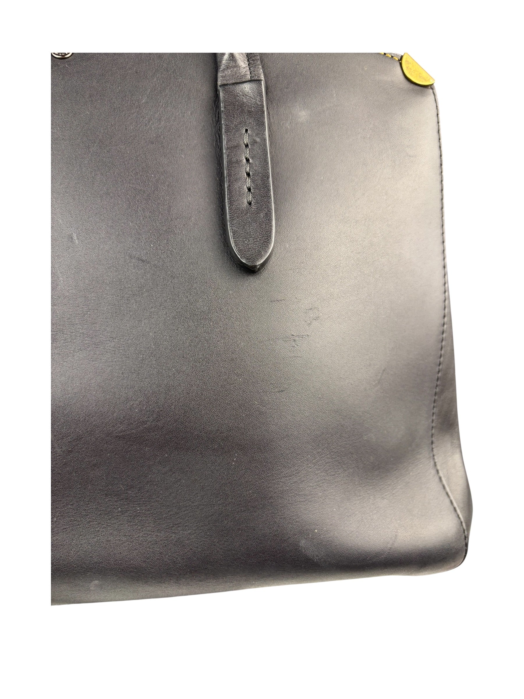 Coach Black Leather Trim Copper Carryall Two-Way Bag