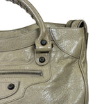 Balenciaga Olive Lambskin Velo Moto Two-Way Bag
