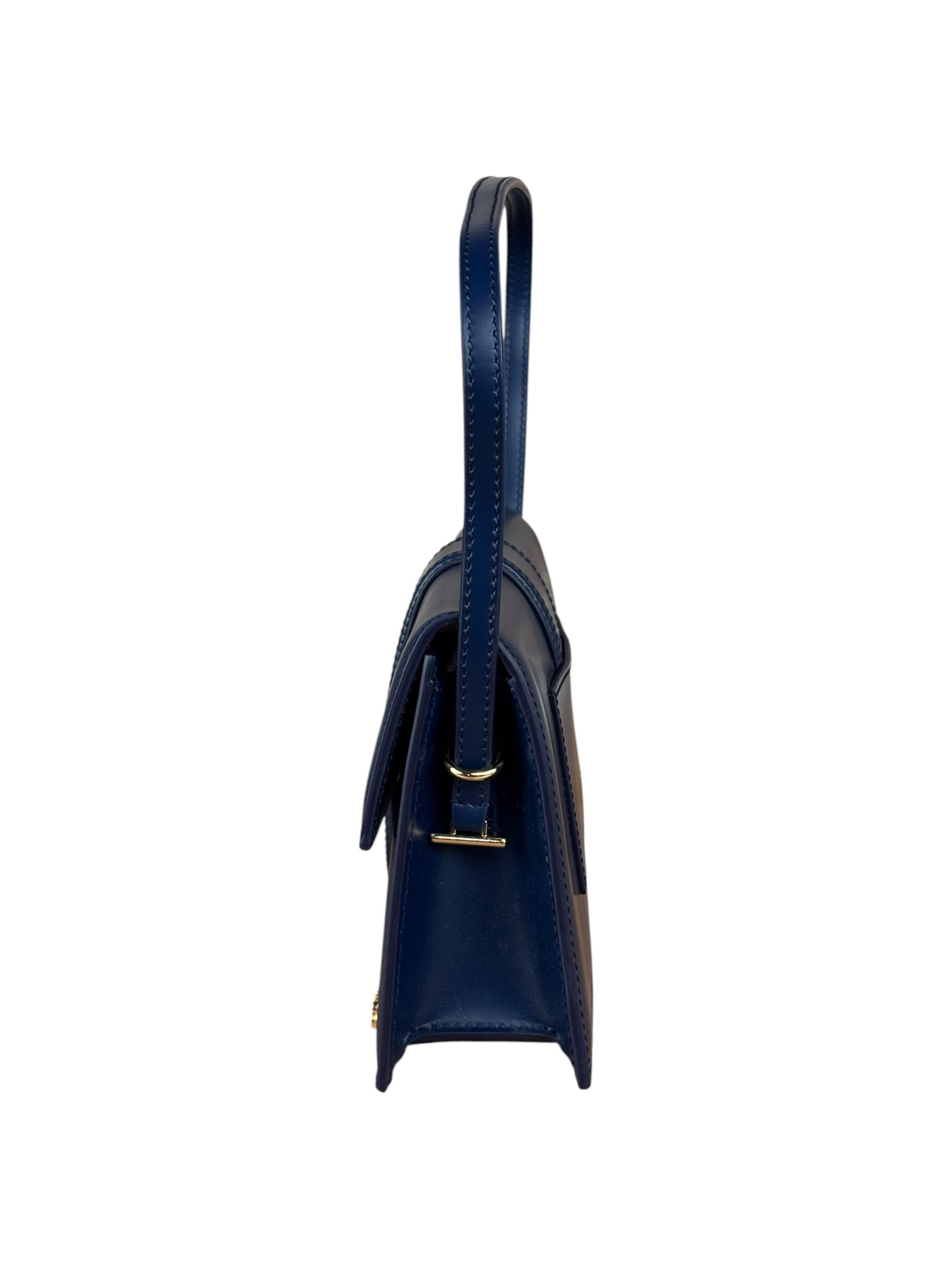 Jacquemus Navy Blue Leather Le Bambino Shoulder Bag