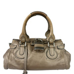 Chloe Bronze Leather Paddington Shoulder Bag