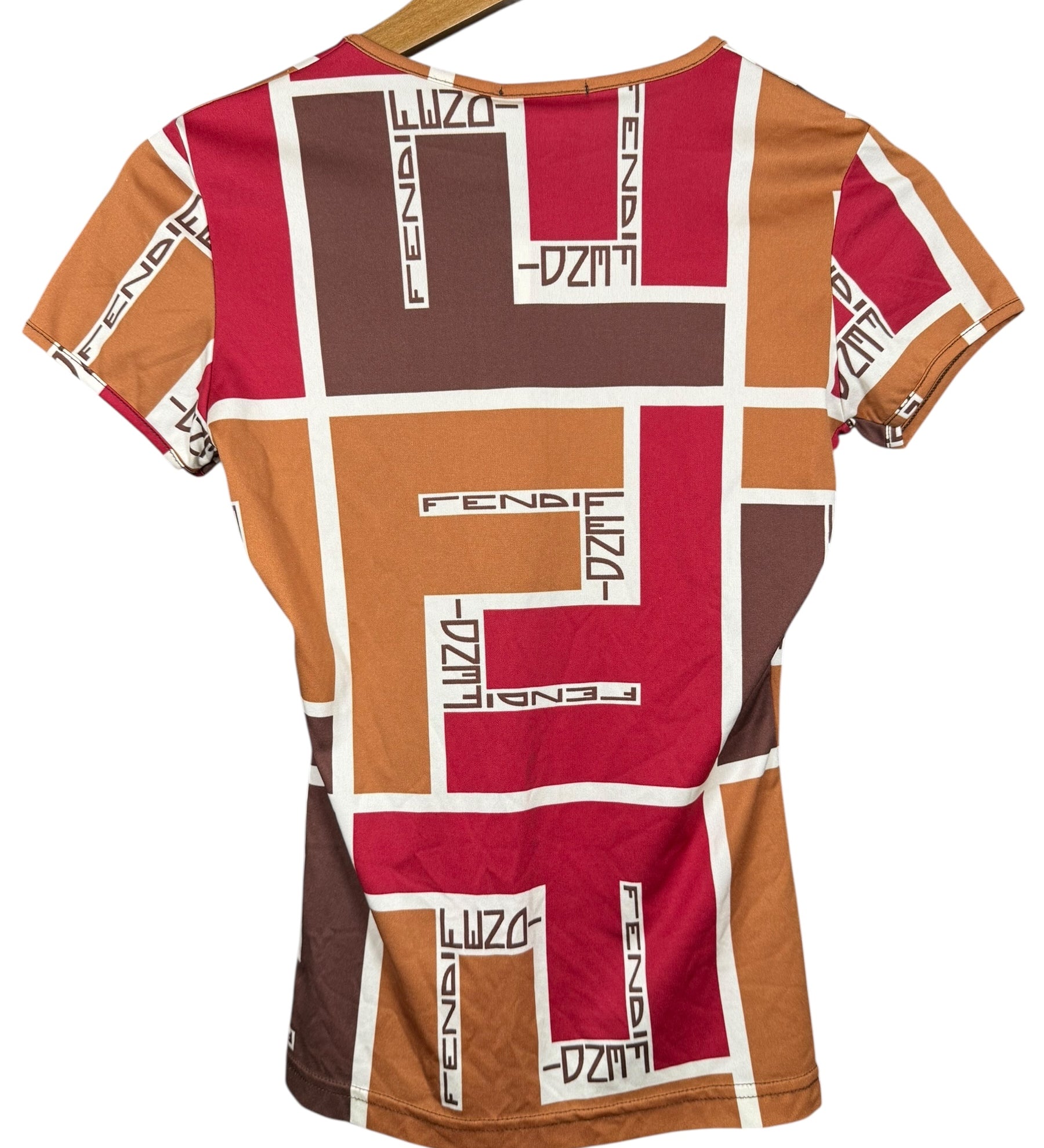 Fendi FF Logo Short Sleeve Top Pink