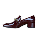 Burberry Burgundy Patent Leather Loafers