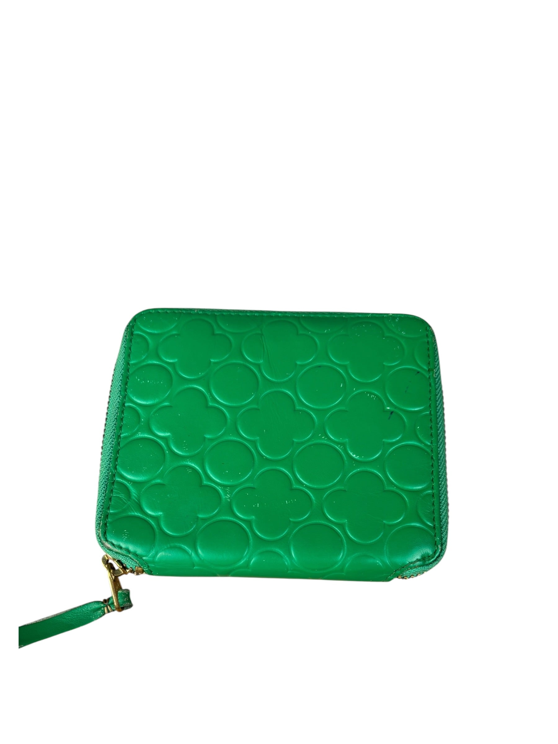 Comme Des Garcons Green Zip Around Wallet