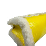 UGG x Telfar Yellow Patent Leather Fur Trim Small Shopper Crinkle In Taxi Tote