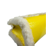 UGG x Telfar Yellow Patent Leather Fur Trim Small Shopper Crinkle In Taxi Tote