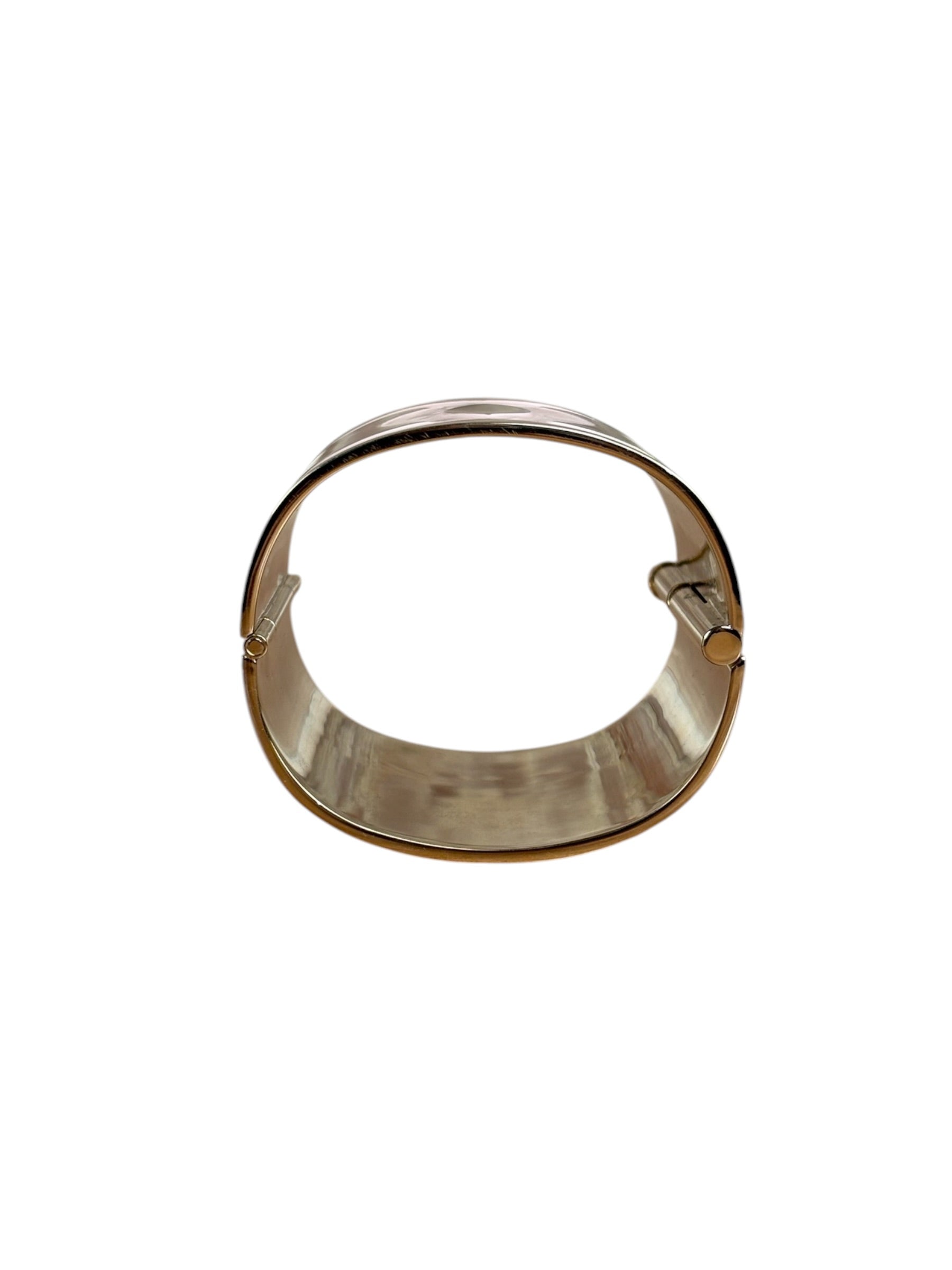 Chanel Pink/Gold Resin CC Wide Cuff