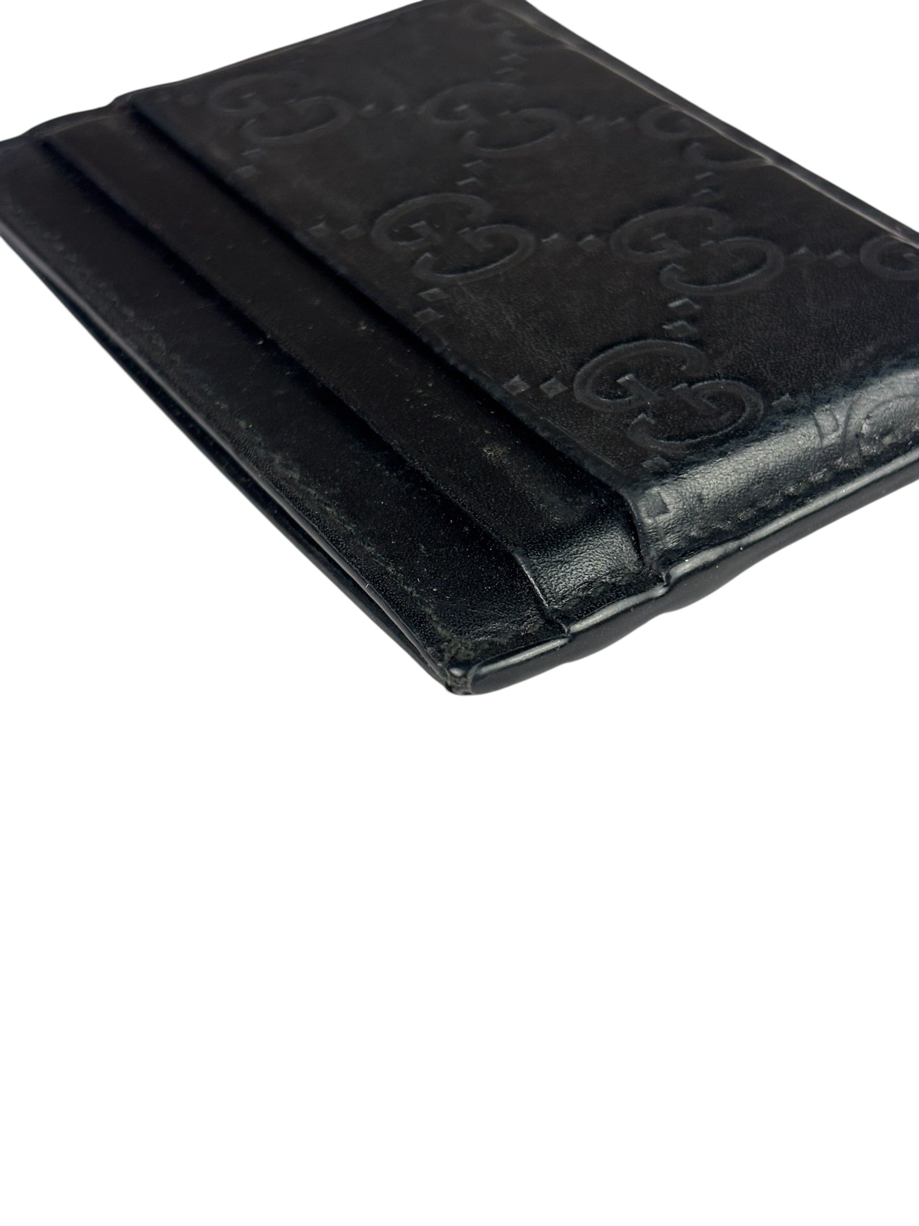 Gucci Black Leather GG Card Holder