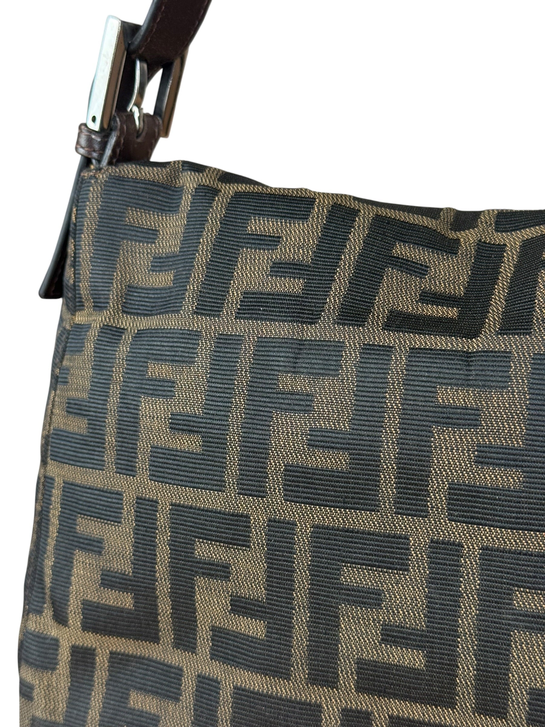 Fendi Vintage Zucca FF Baguette Shoulder Bag