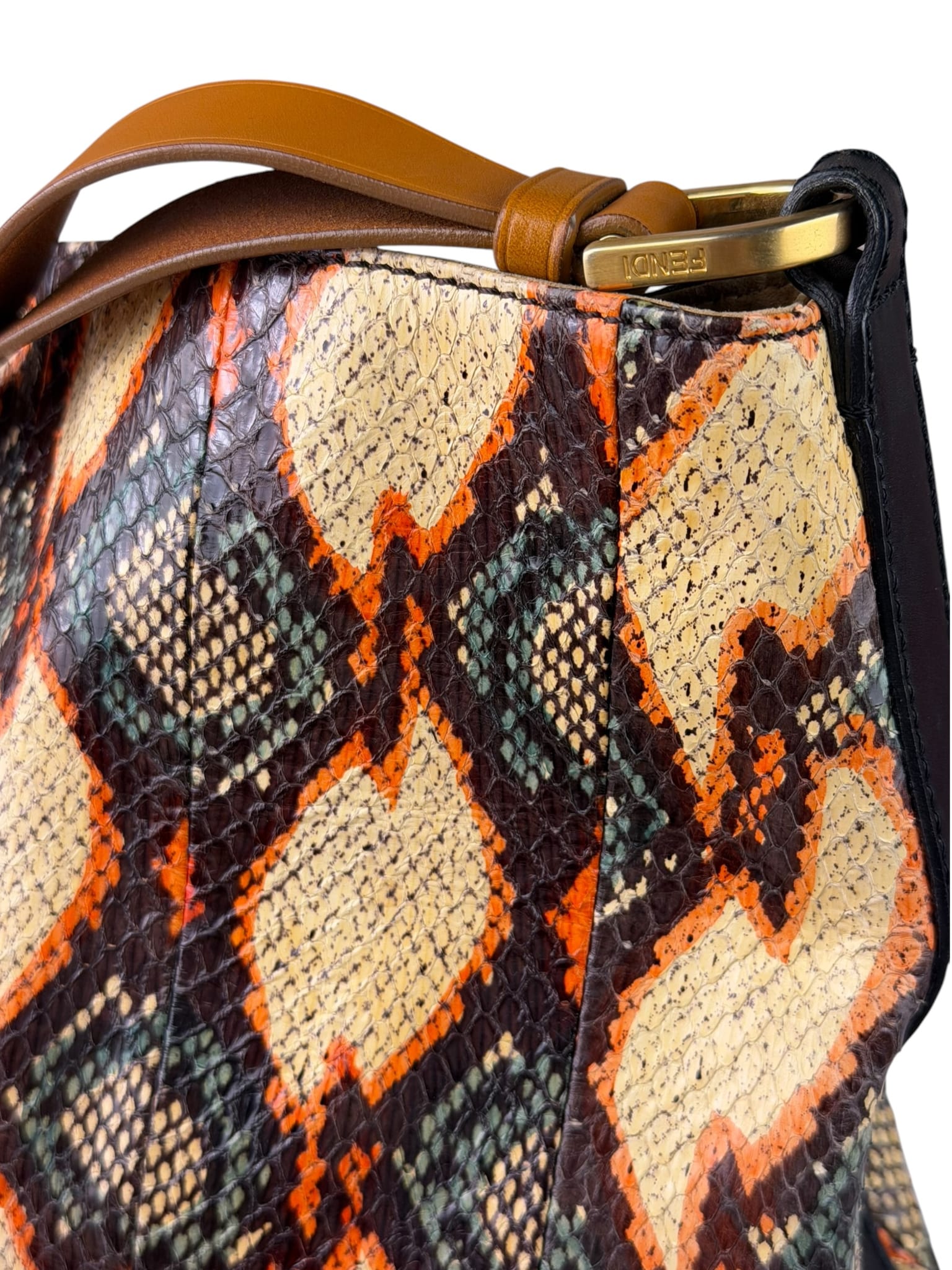 Fendi Multicolor Snakeskin Hobo Bag