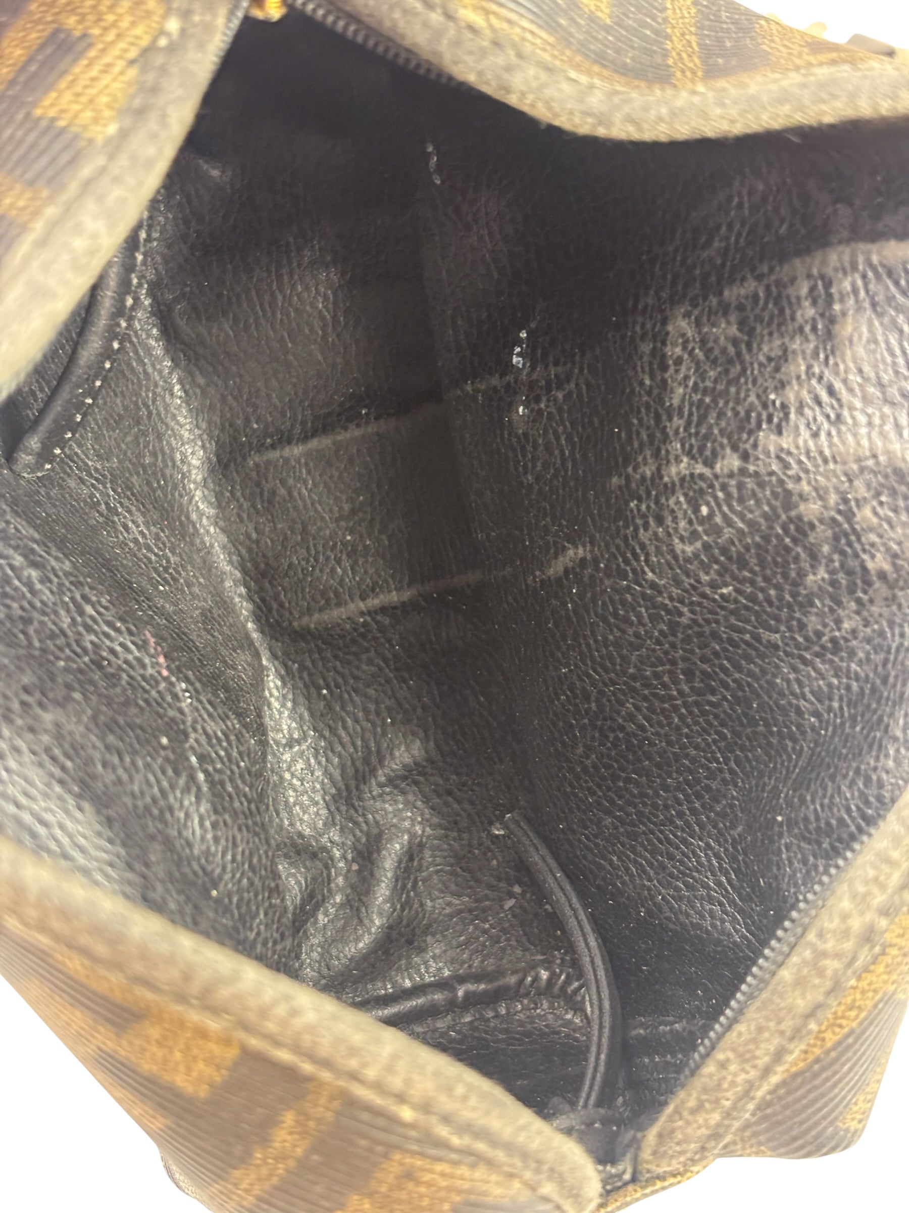 Fendi Black Leather Trim Zucca Small Camera Bag