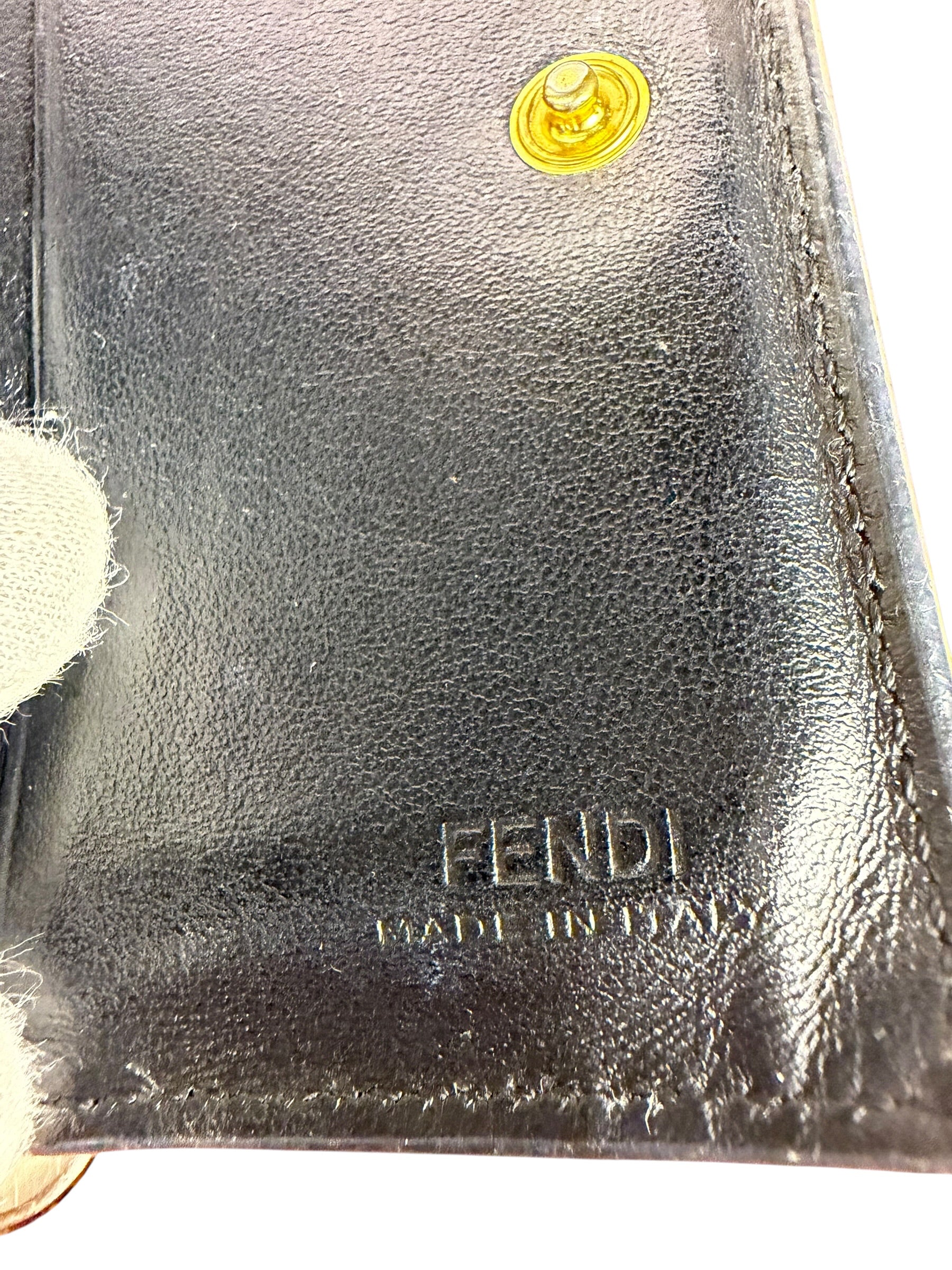 Fendi Black Leather Bifold Compact Wallet