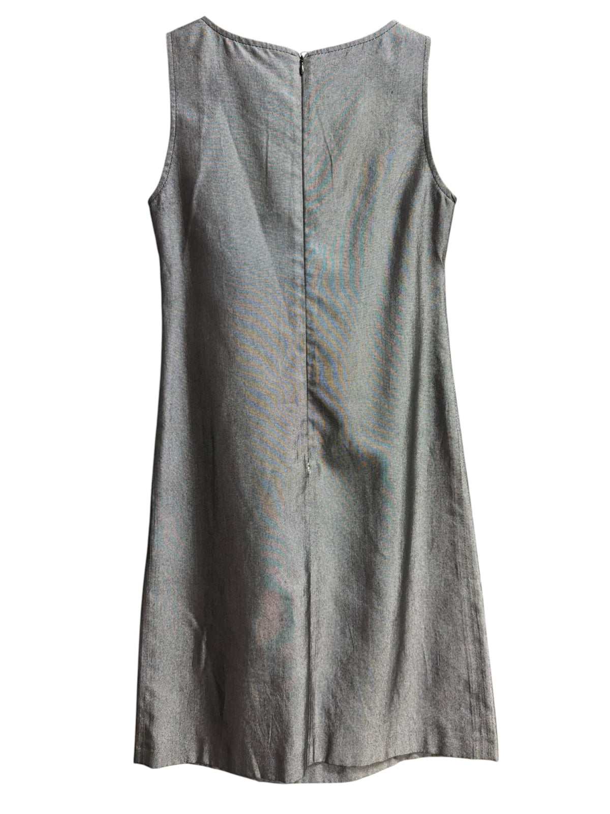 Vintage Fendi Grey Sleeveless Pink Geometric Logo Mini Dress
