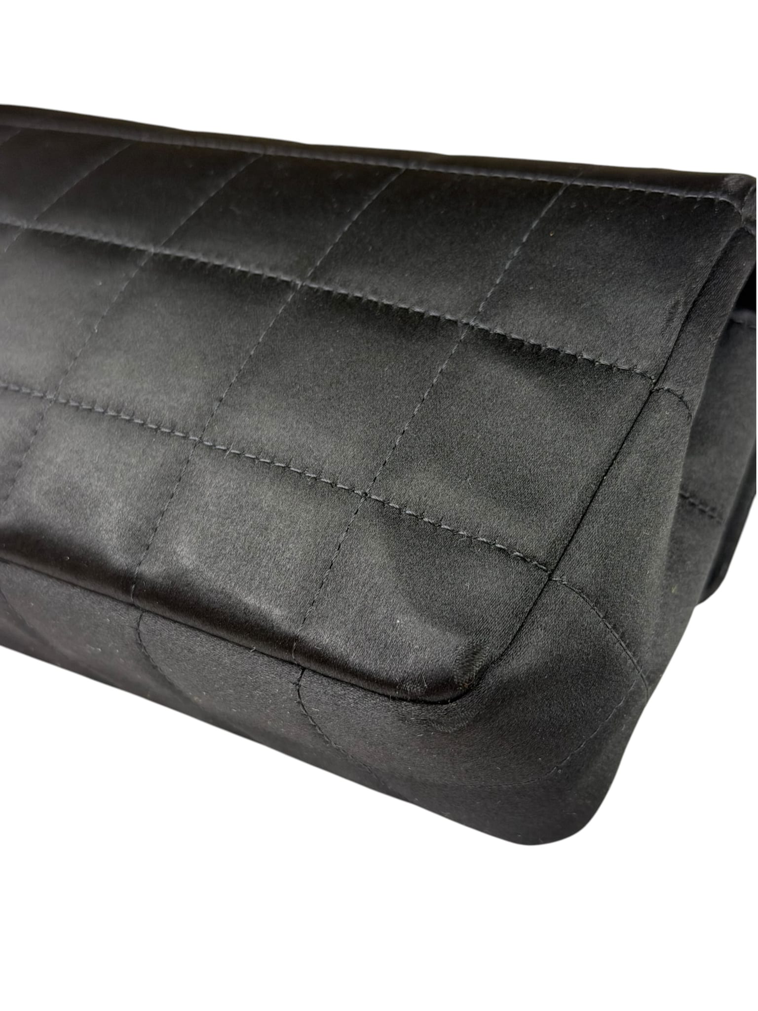 Chanel Black Satin Chocolate Bar Mini East-West Flap Bag