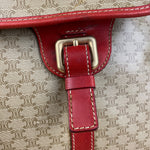 Celine Vintage Macadam Print Red Lined Flap Messenger Bag