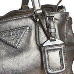 Prada Vintage Metallic Gold Leather Satchel Handbag