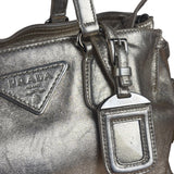 Prada Vintage Metallic Gold Leather Satchel Handbag
