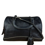 Prada Vintage Black Leather Mini Boston Bag