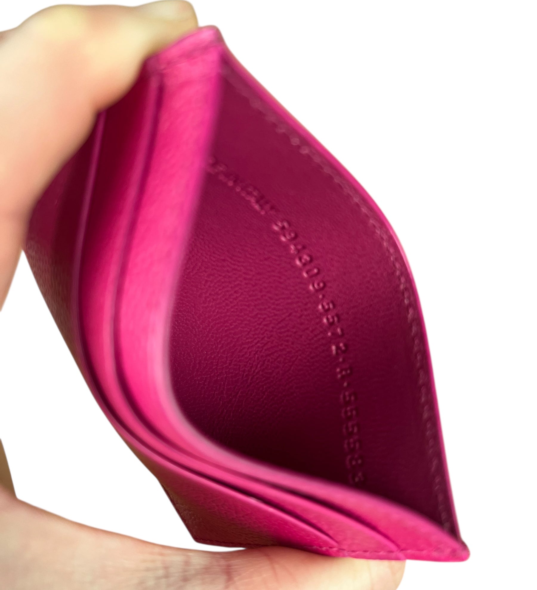 Balenciaga Leather Los Angeles Card Holder Fuchsia