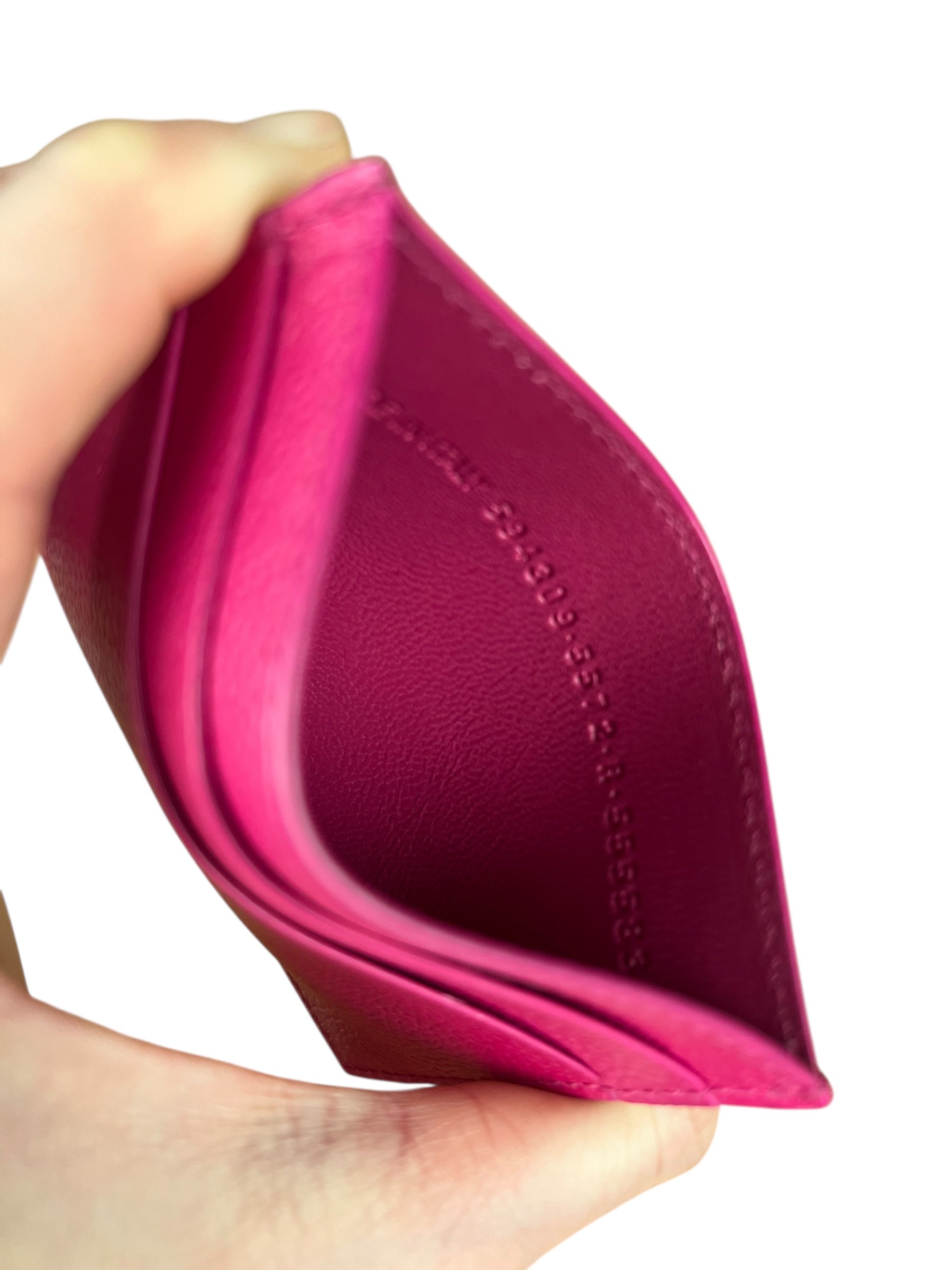 Balenciaga Leather Los Angeles Card Holder Fuchsia