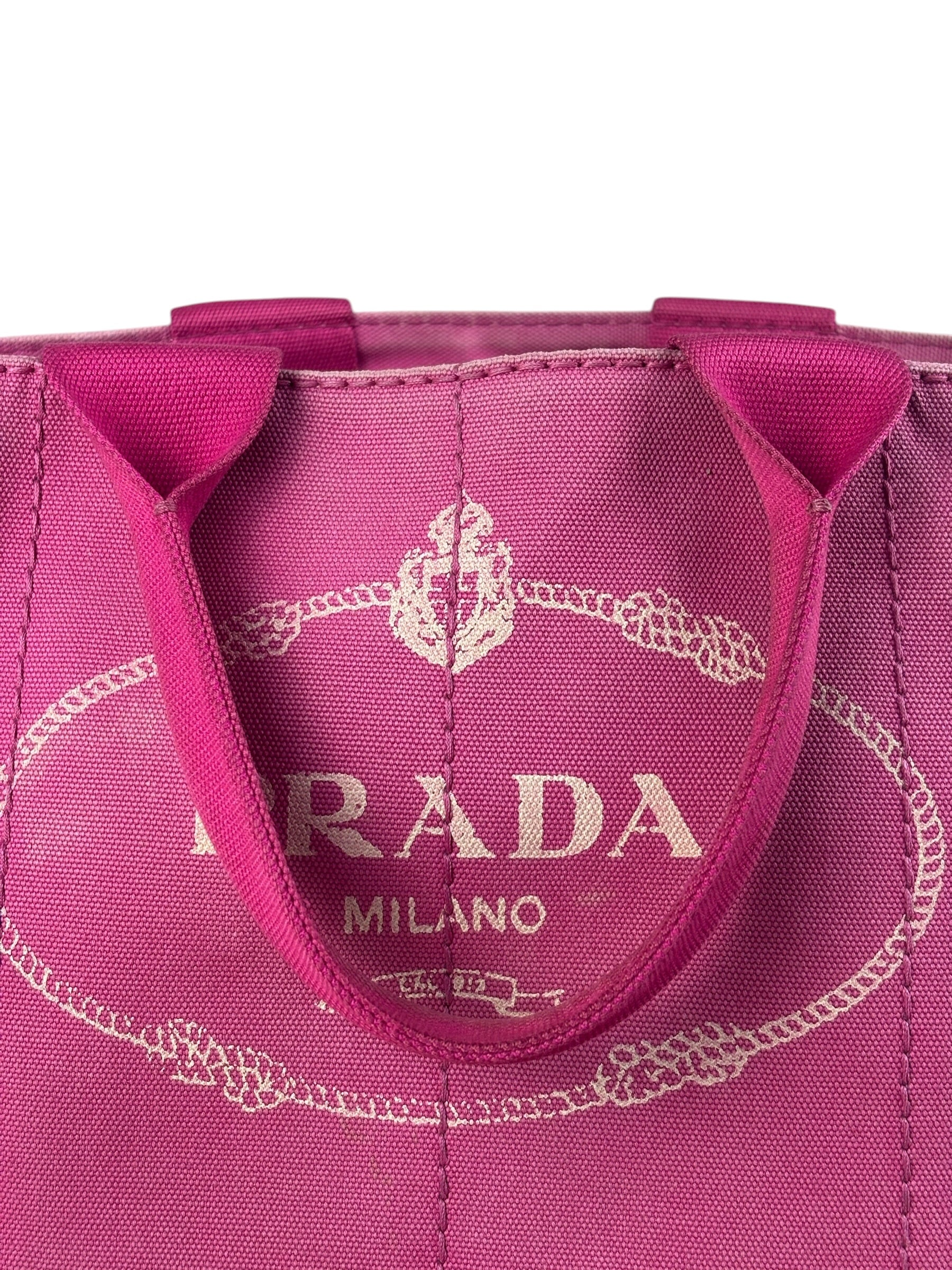 Prada Vintage Pink M Canapa Tote