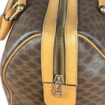 Celine Vintage Brown Coated Macadam Boston Handbag