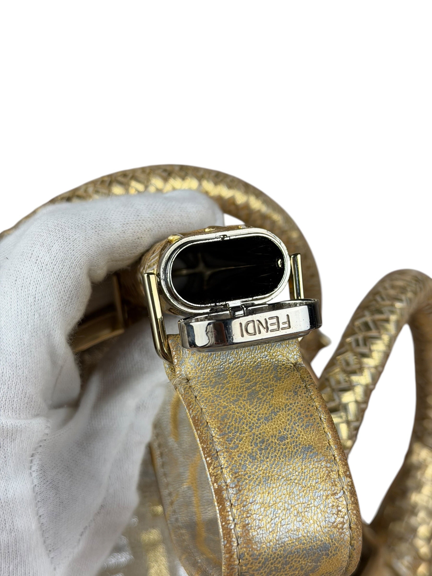 Fendi Metallic Gold Spy Shoulder Bag