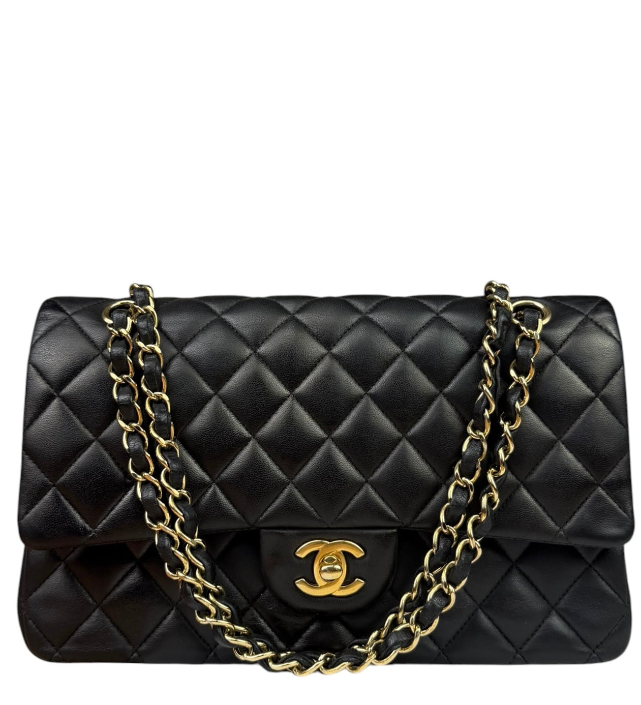 Chanel Black Quilted Leather Classic Medium Double Flap Bag 2014