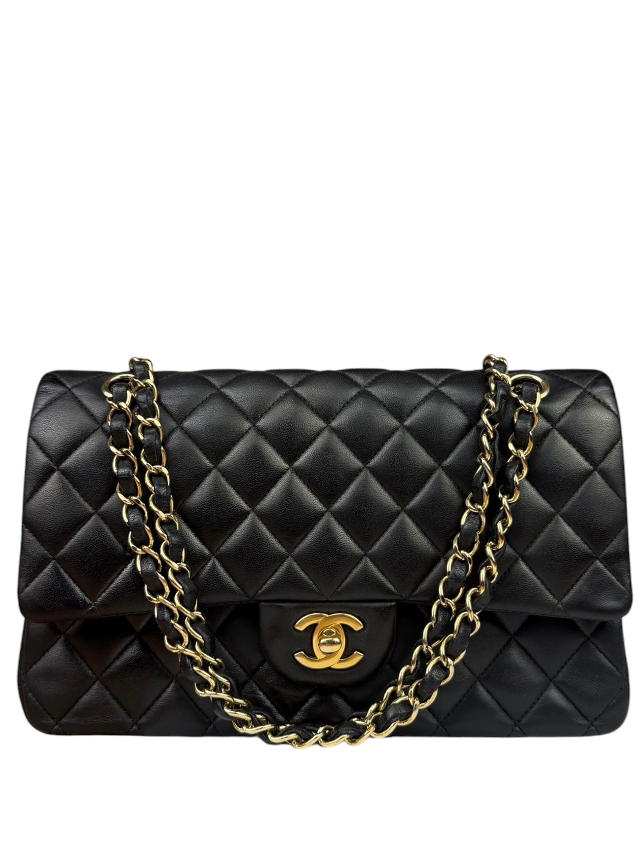 Chanel Black Quilted Leather Classic Medium Double Flap Bag 2014