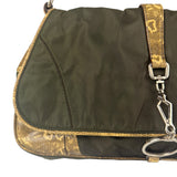 Prada Vintage Kakhi Green Nylon Shoulder Bag