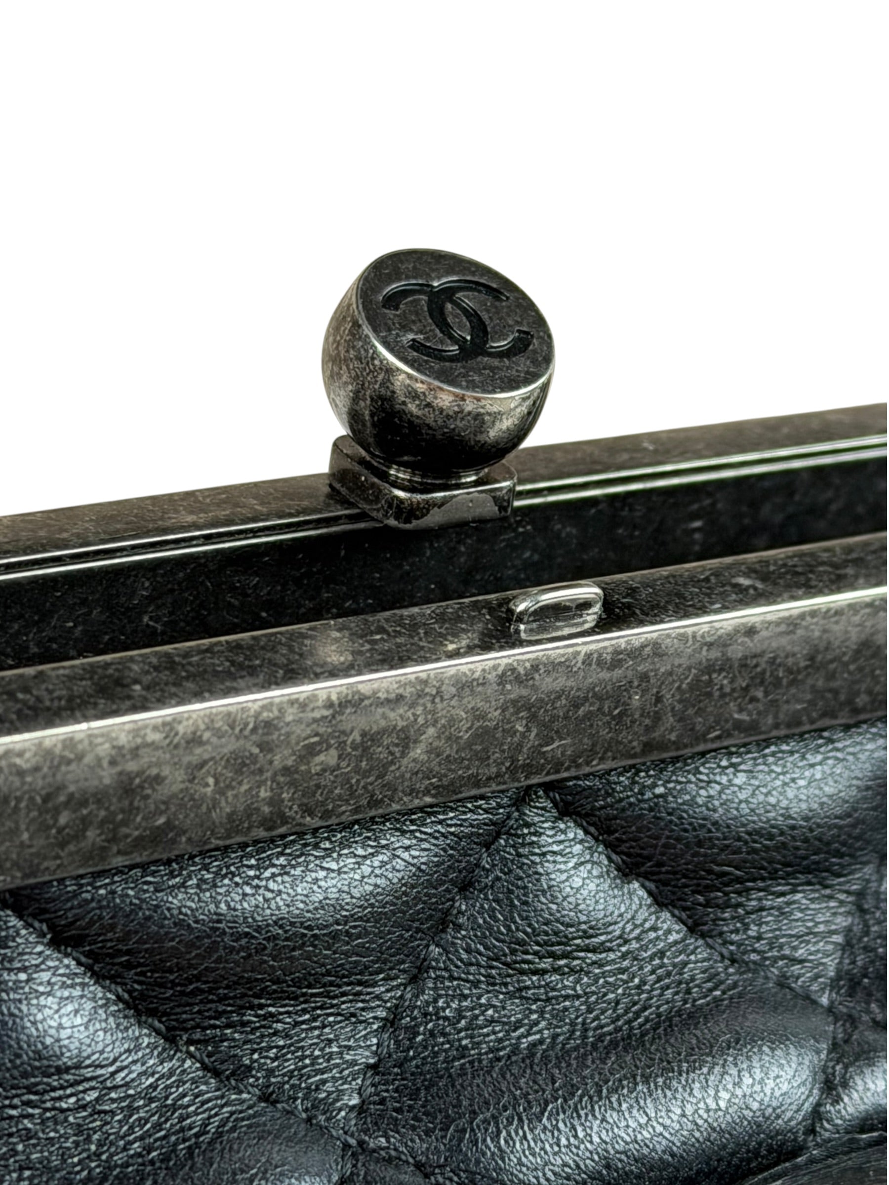 Chanel Black Python Leather Kiss-Lock Flap Bag 2015