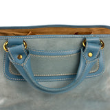 Celine Baby Blue Suede Leather Trip Boogie Handbag