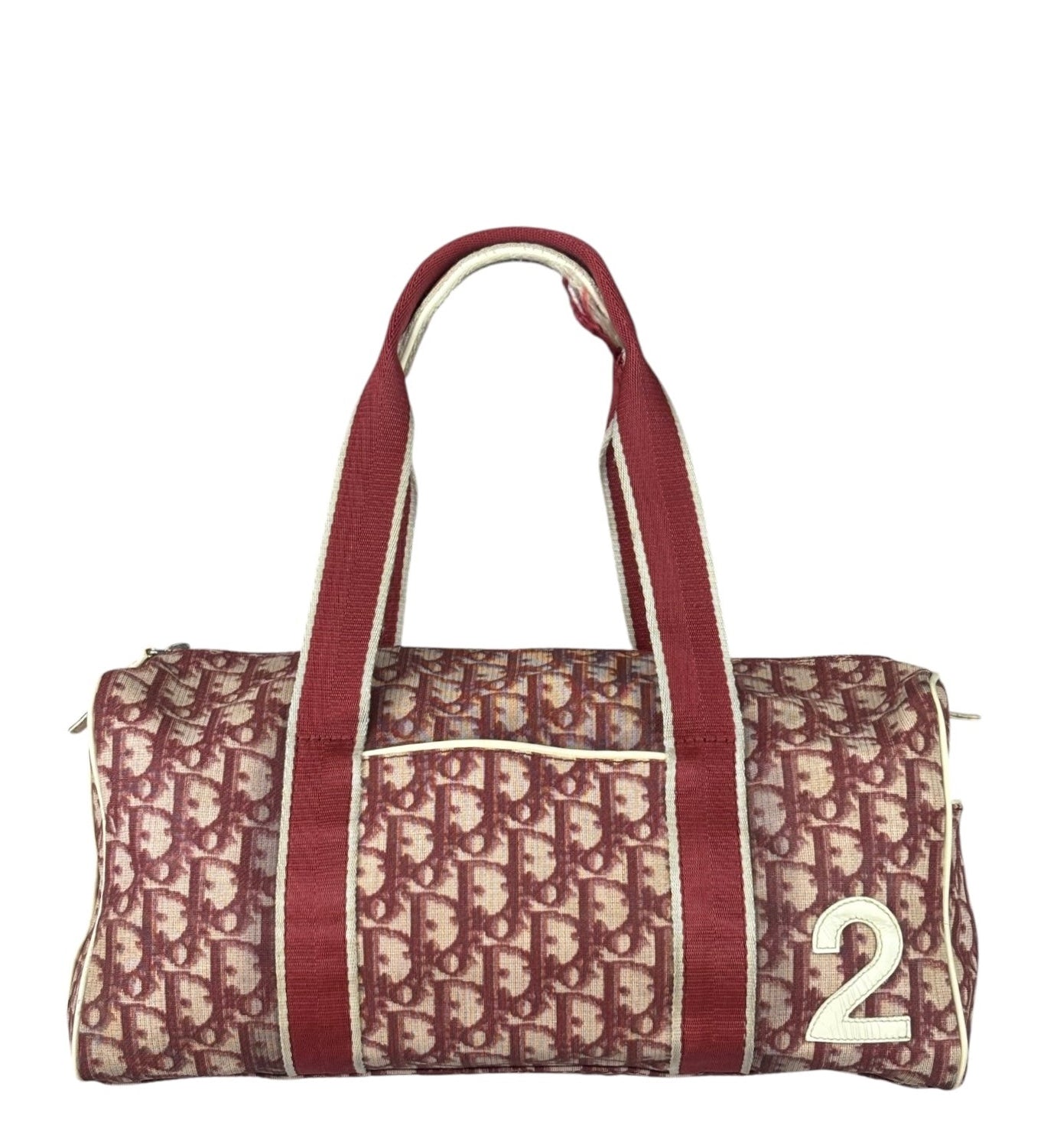 Christian Dior Vintage Red Trotter Boston Bag