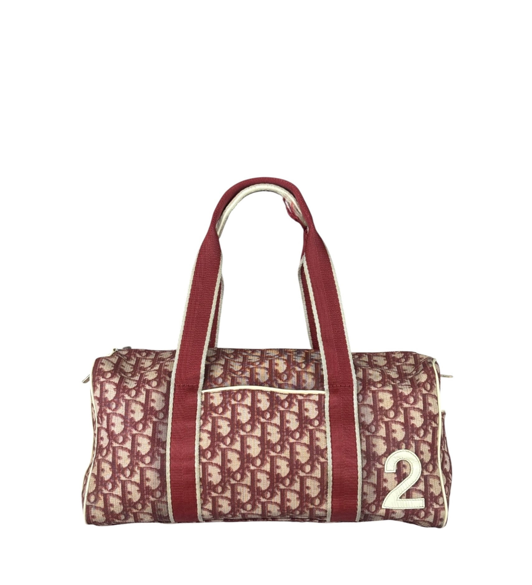 Christian Dior Vintage Red Trotter Boston Bag