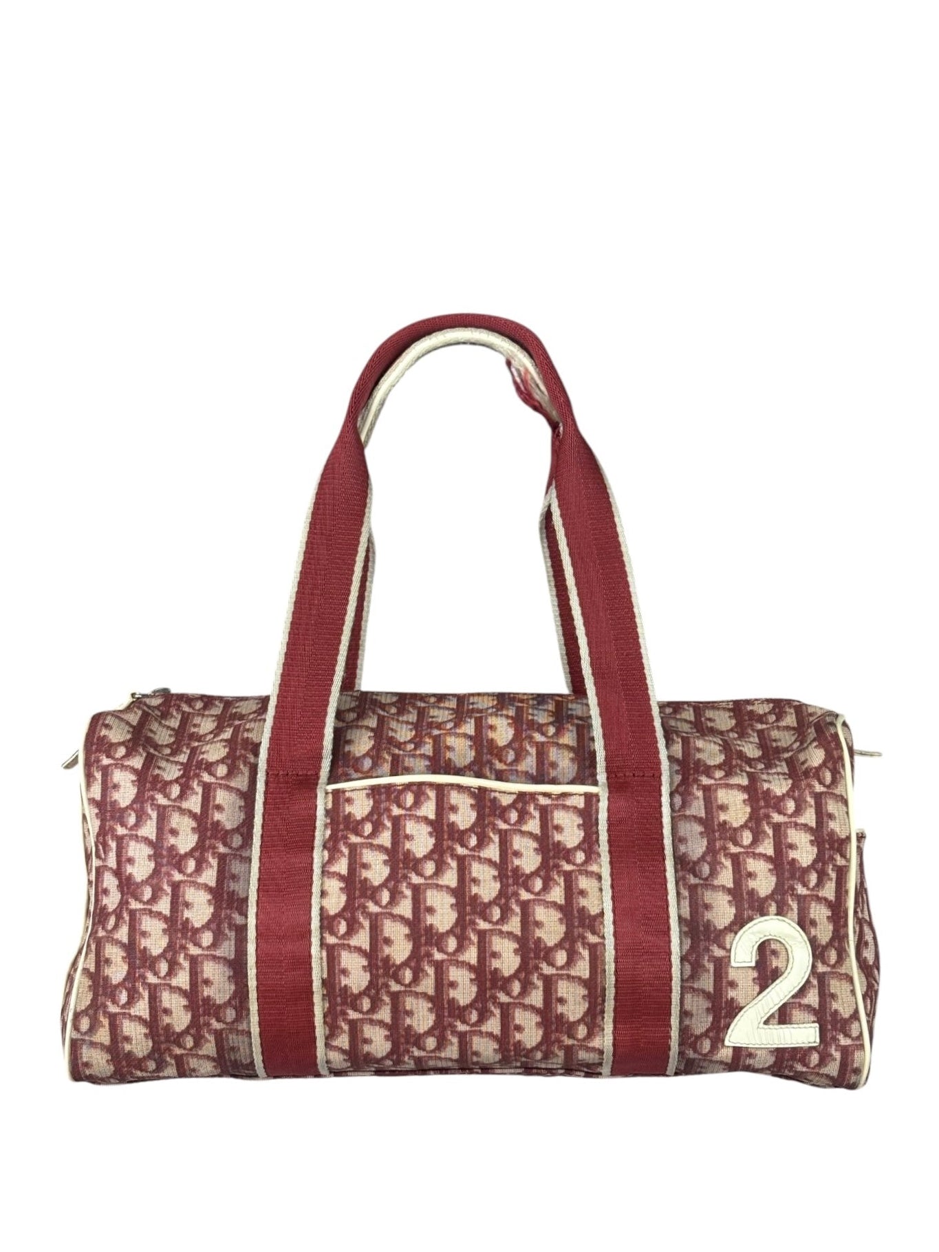 Christian Dior Vintage Red Trotter Boston Bag