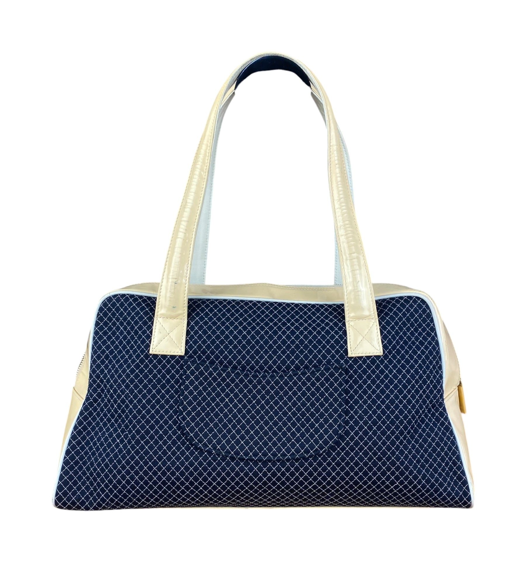 Chanel Jersey Quilted Patent Bowling Bag 2002