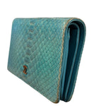 Chanel Turquoise Blue Python Long Wallet 2014